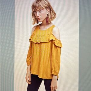 Anthropologie Brearly Open-Shoulder Top by Maeve
